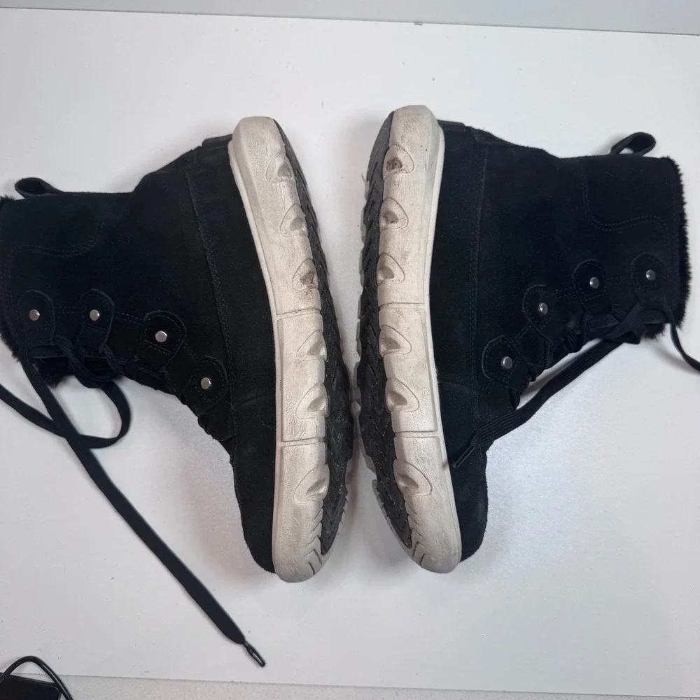 SOREL Explorer Next Joan Black Waterproof Boots Size 7.5 Winter Snow Suede - Picture 5 of 10